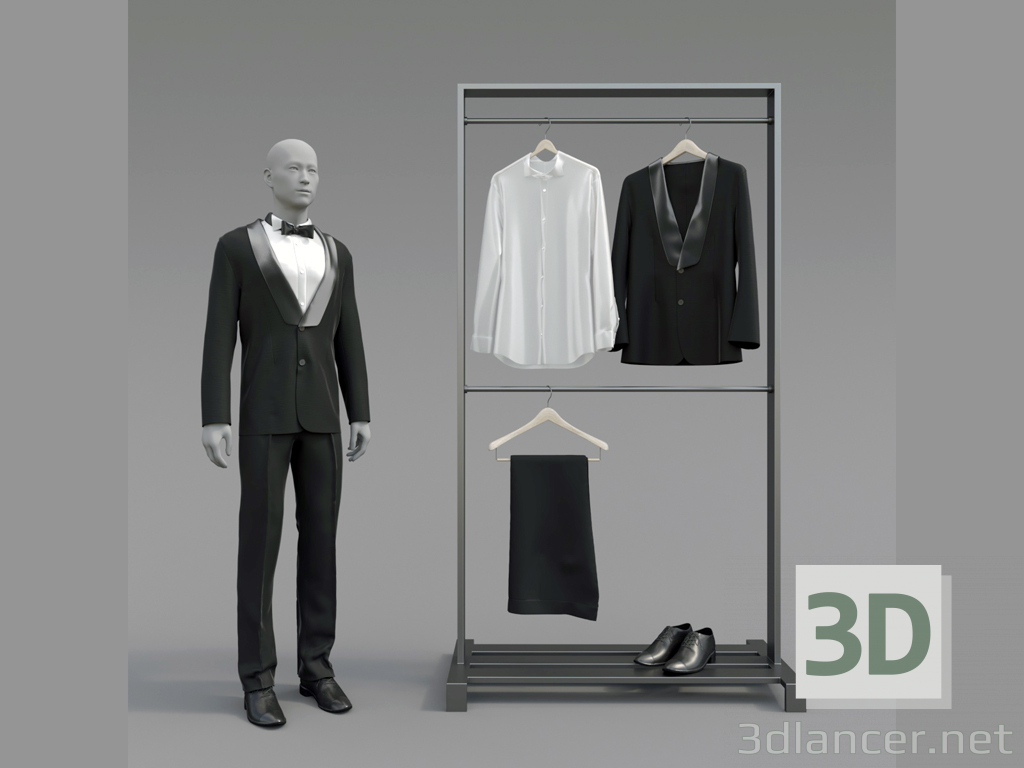 Esmoquin clasico masculino 3D modelo Compro - render