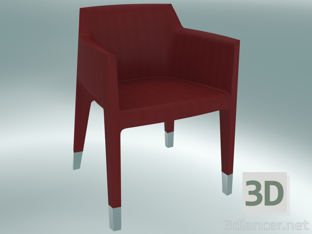 3d model Sillón Sillón MON AMI (1900-12, cuero Florida 2082 rojo) - vista previa