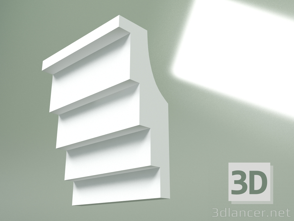 modello 3D Cornicione in gesso (zoccolo a soffitto) KT382 - anteprima