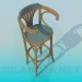 3d model Wooden bar stool - preview