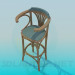 3d model Wooden bar stool - preview