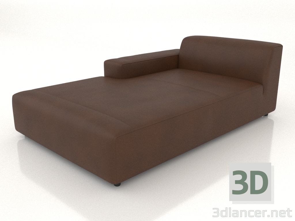 3d model Chaise longue 207 con reposabrazos bajo a la derecha - vista previa