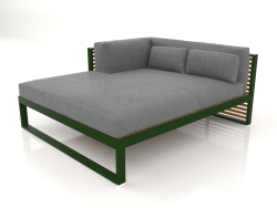 Sofá modular XL, seção 2 esquerda, madeira artificial (verde garrafa)