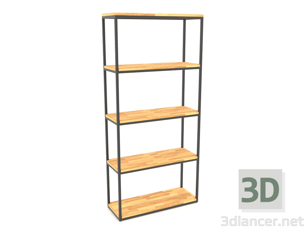 Modelo 3d Rack retangular grande (PISO DE MADEIRA, 80x30x170, 5 prateleiras) - preview