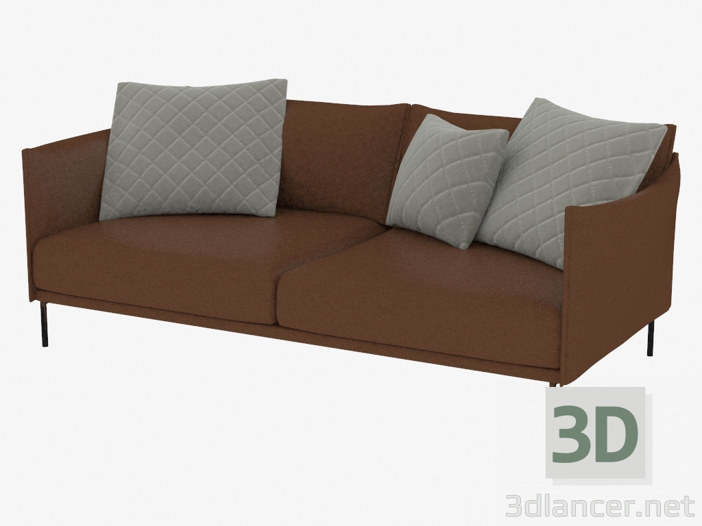 3D Modell Ledersofa Doppel - Vorschau