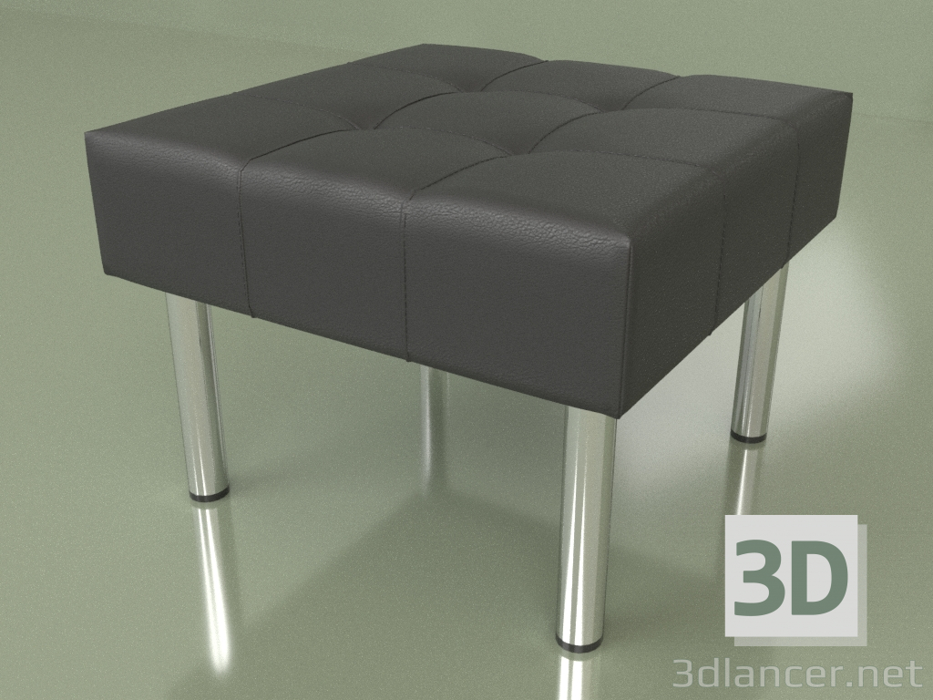 3D Modell Business-Sitzpuff (Schwarzes Leder) - Vorschau