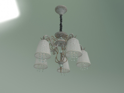 Lustre de suspensão 10007-5 (branco com ouro - cristal transparente Strotskis)