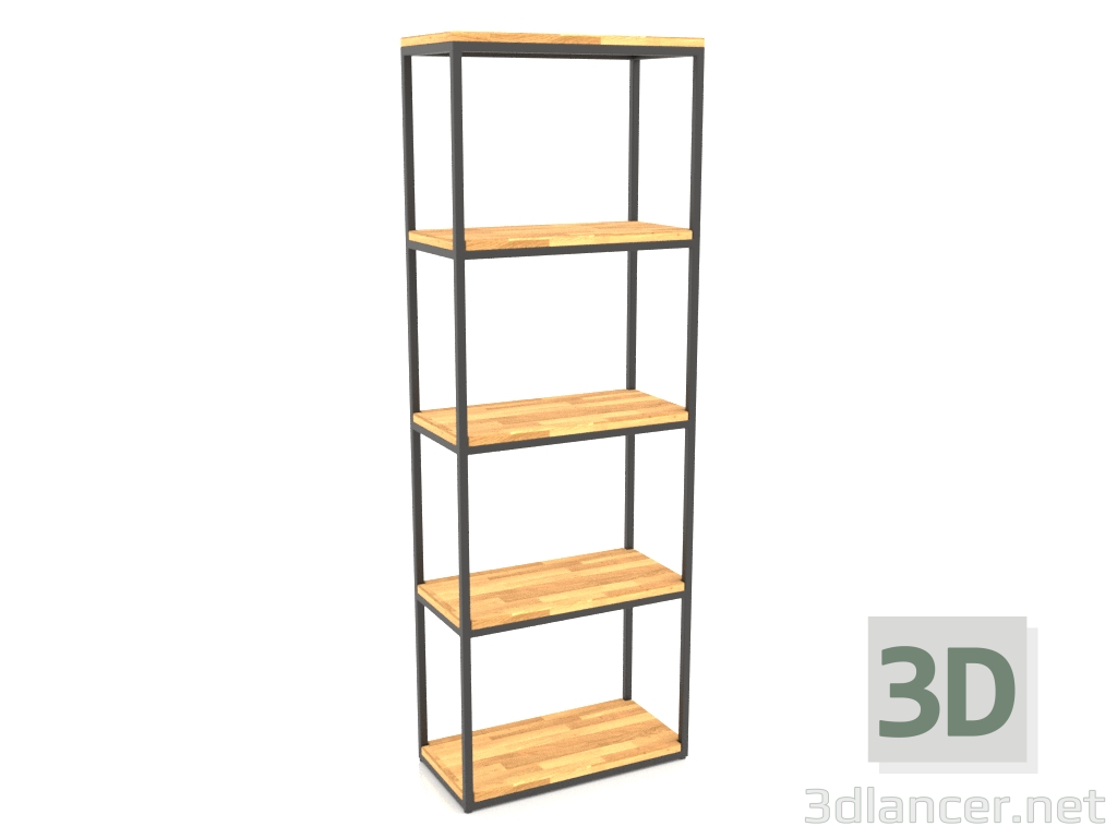 3D Modell Großes rechteckiges Regal (HOLZBODEN, 60x30x170, 5 Regale) - Vorschau