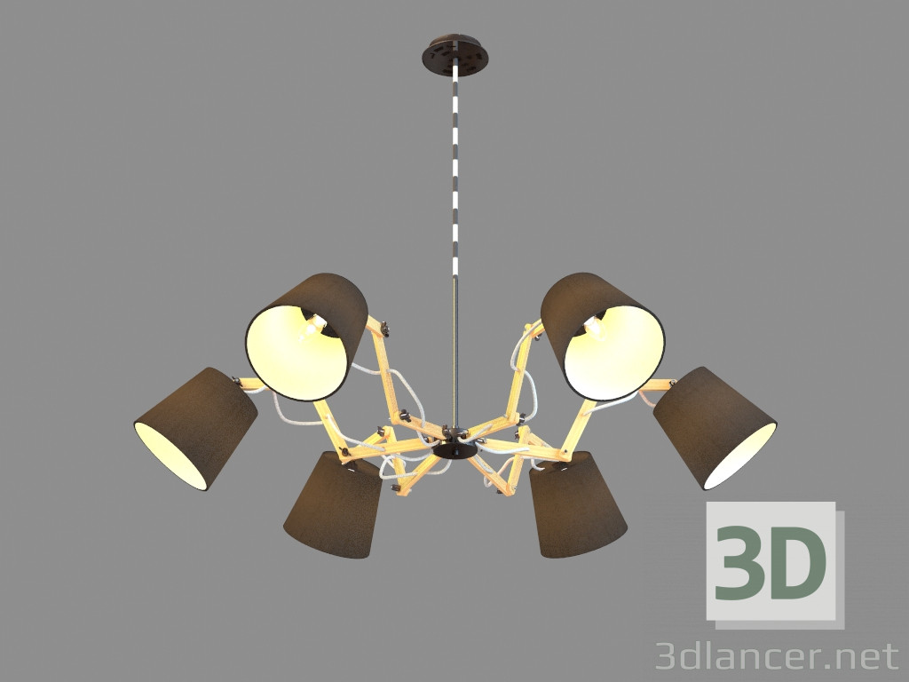 modello 3D Lampadario A5703LM-6BK - anteprima