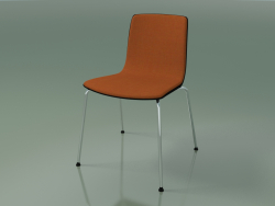 Silla 3934 (4 patas de metal, moldura frontal, abedul negro)