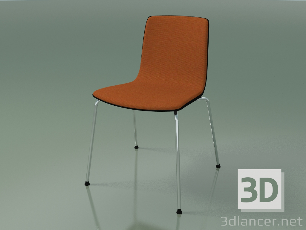 modello 3D Sedia 3934 (4 gambe in metallo, rivestimento frontale, betulla nera) - anteprima