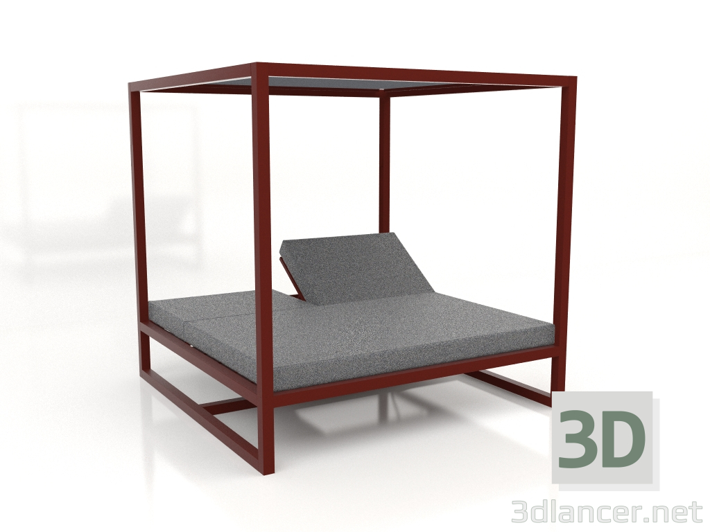 3D modeli Yükseltilmiş Kanepe Sözleşmesi (Şarap kırmızısı) - önizleme