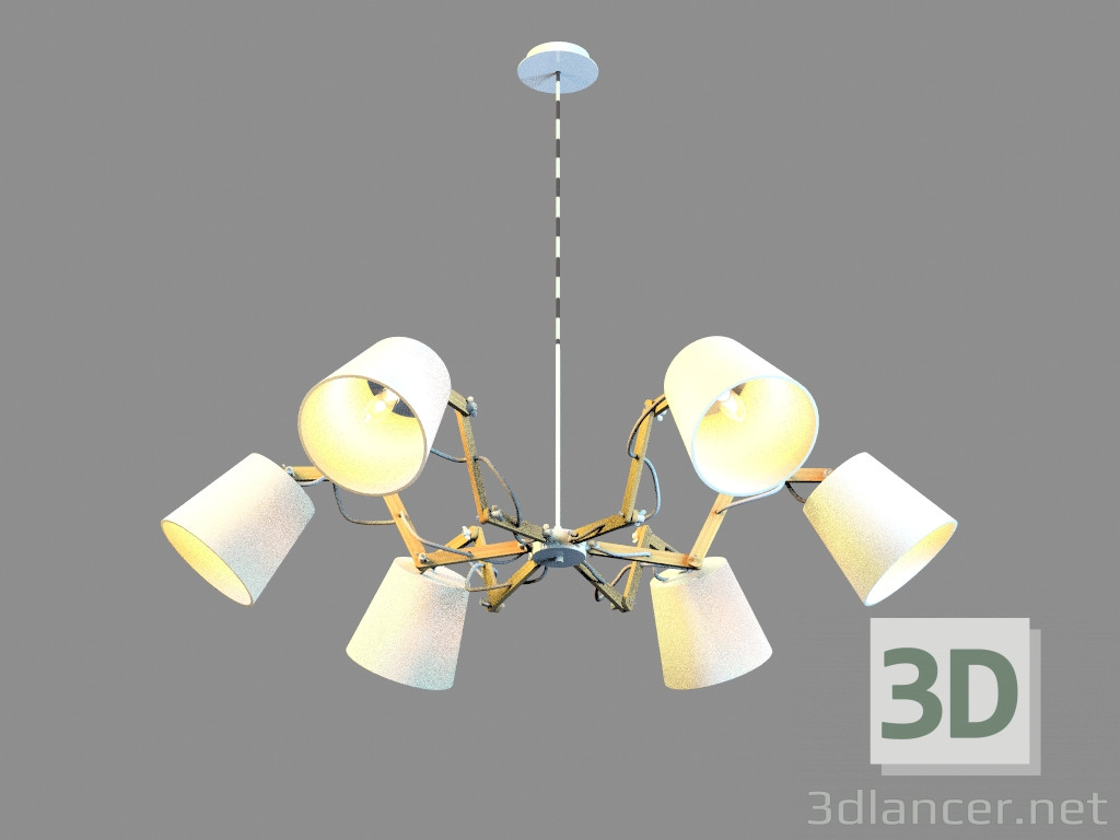 modello 3D Lampadario A5703LM-6WH - anteprima