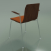 3d model Chair 3935 (4 metal legs, front trim, with armrests, walnut) - preview