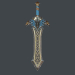 3d Fantasy sword 25 with scabbard 3d model model buy - render