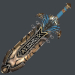 3d Fantasy sword 25 with scabbard 3d model model buy - render