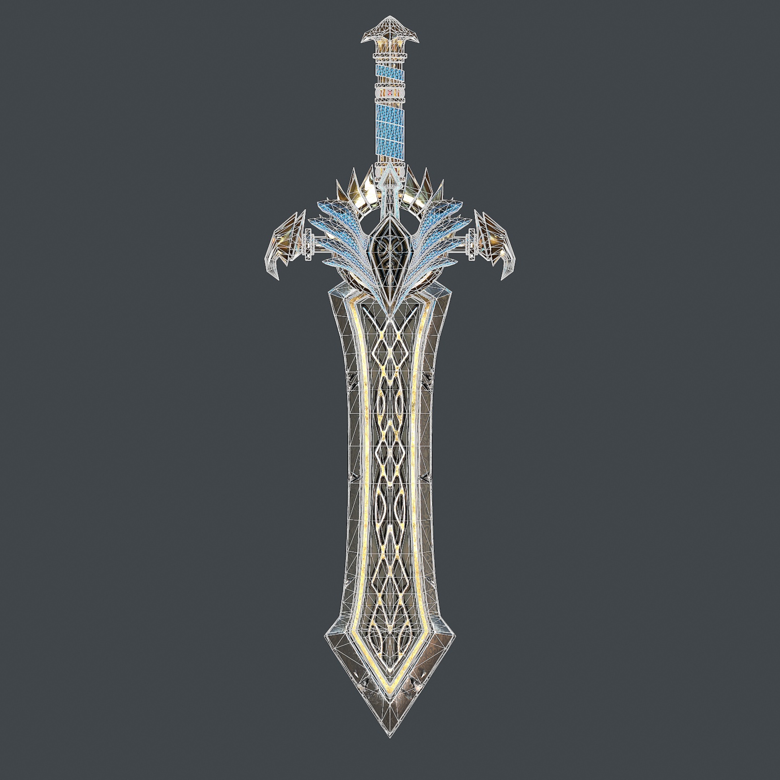 3d Fantasy sword 25 with scabbard 3d model model buy - render