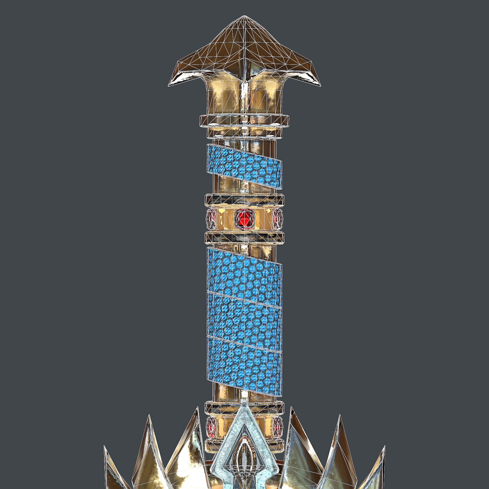 3d Fantasy sword 25 with scabbard 3d model model buy - render