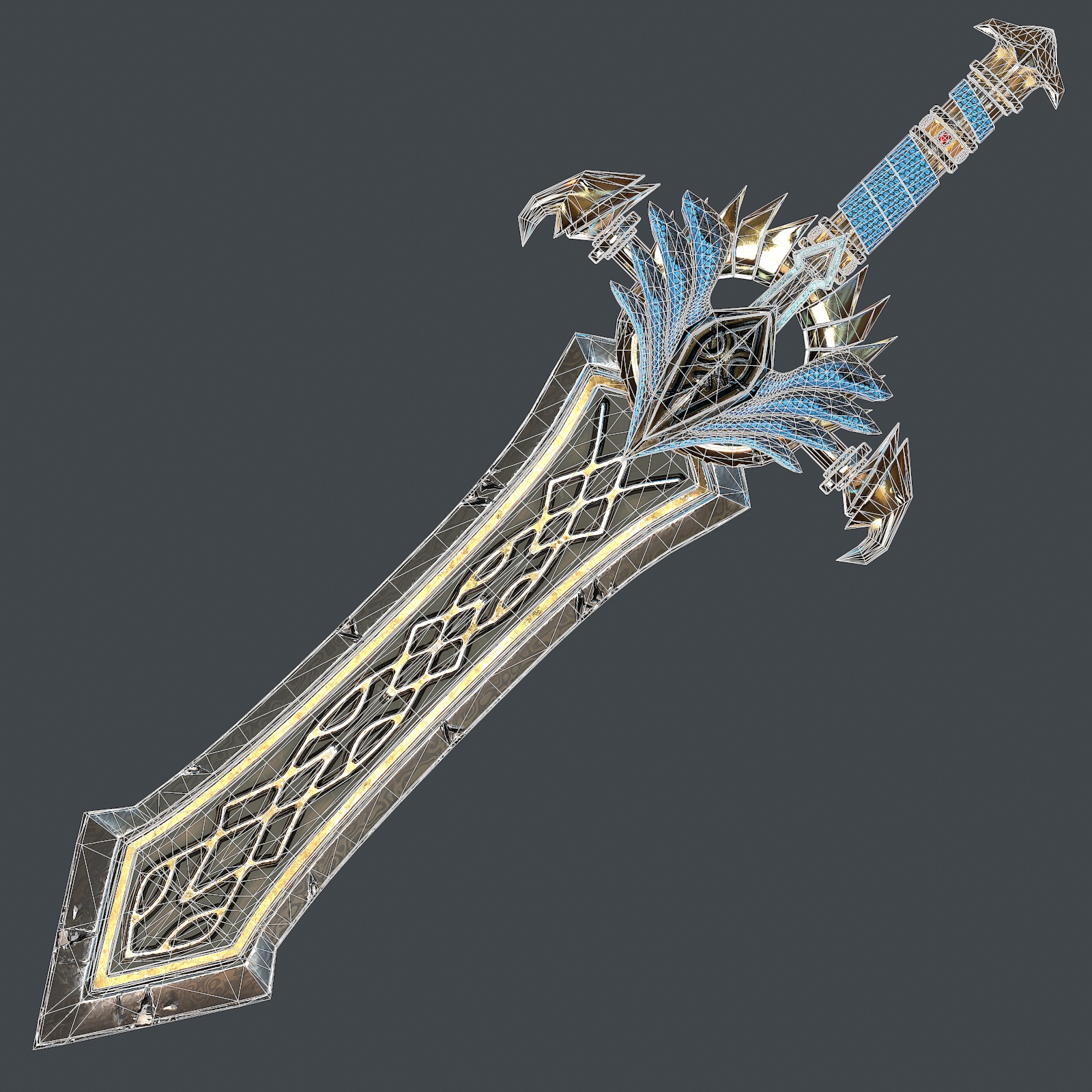 3d Fantasy sword 25 with scabbard 3d model model buy - render