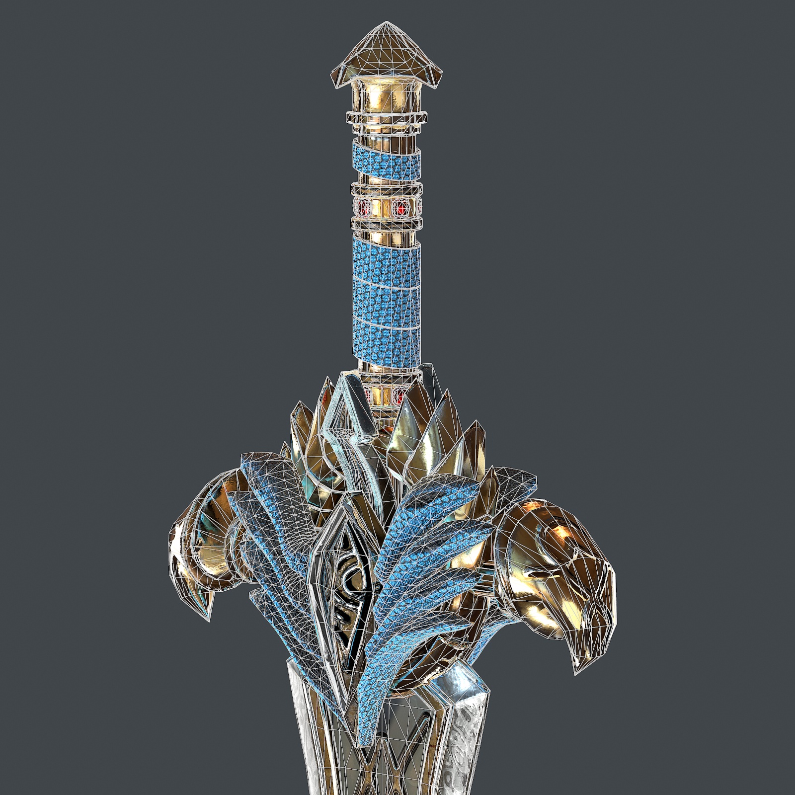 3d Fantasy sword 25 with scabbard 3d model model buy - render