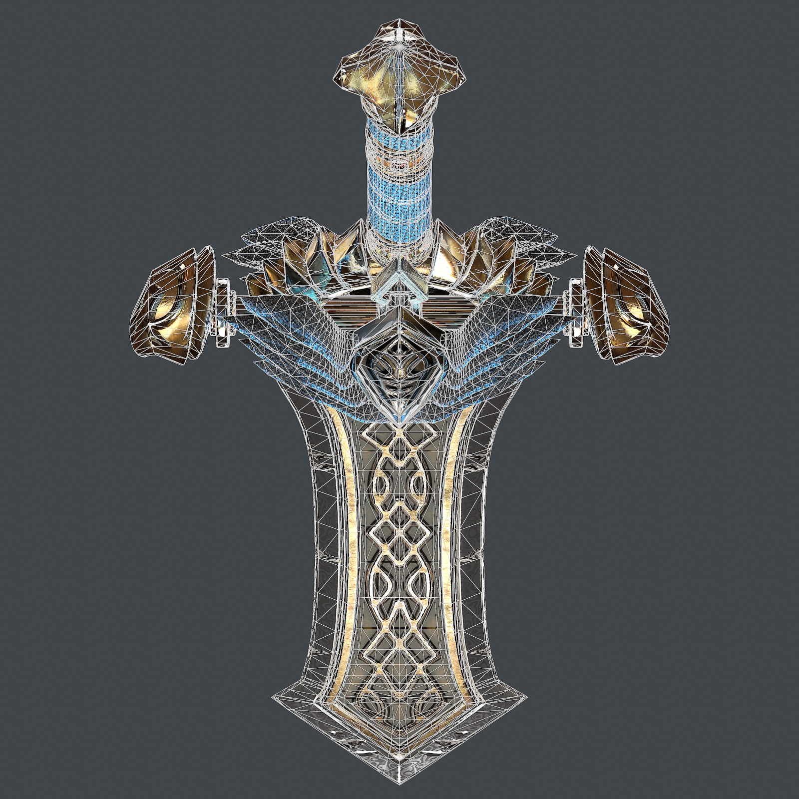 3d Fantasy sword 25 with scabbard 3d model model buy - render