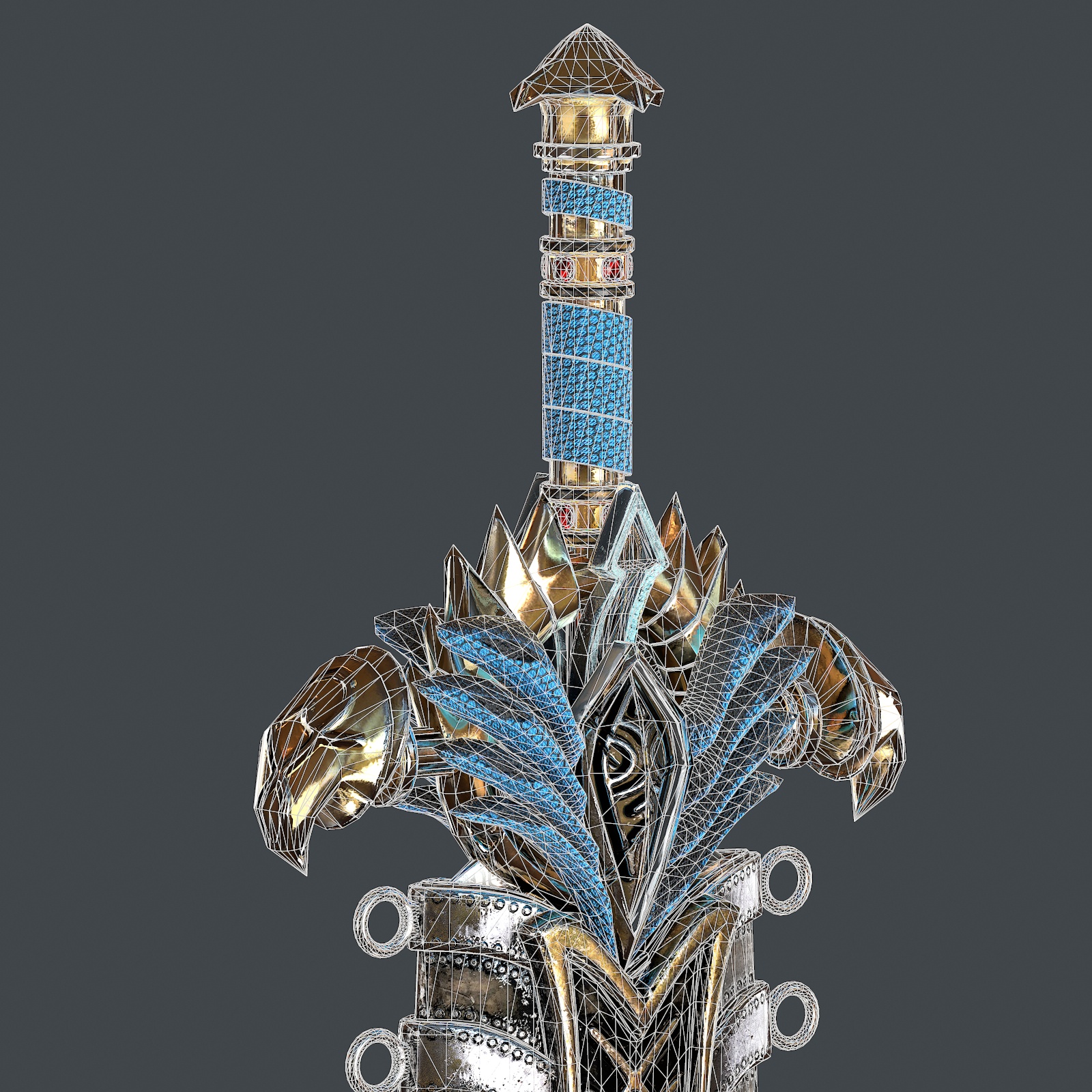 3d Fantasy sword 25 with scabbard 3d model model buy - render