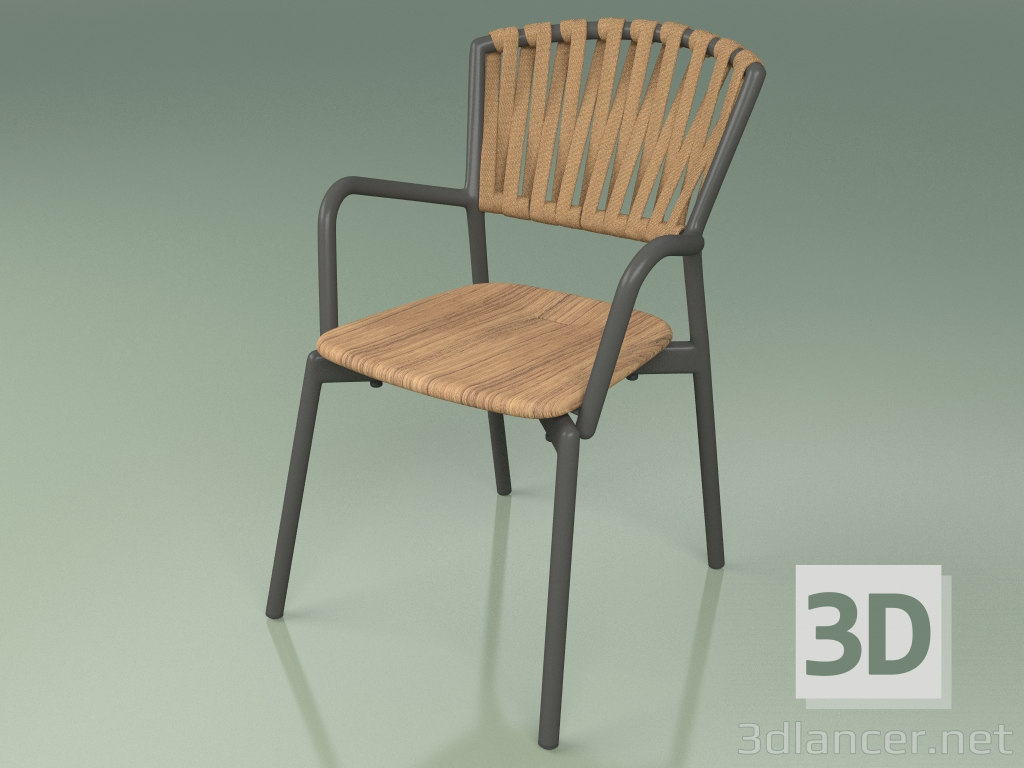 3d model Armchair 121 (Metal Smoke, Teak) - preview