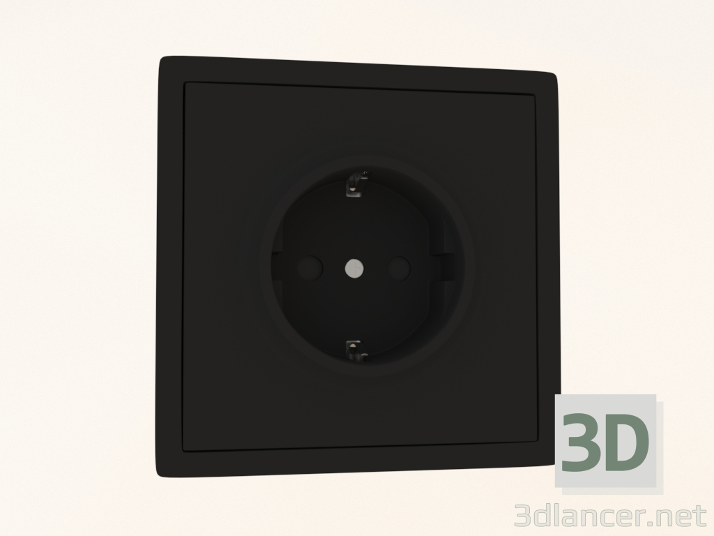 Modelo 3d Tomada de aterramento e obturador Schuko (16A, 250V, aparafusável, carbono fosco, DA22030) R98 - preview