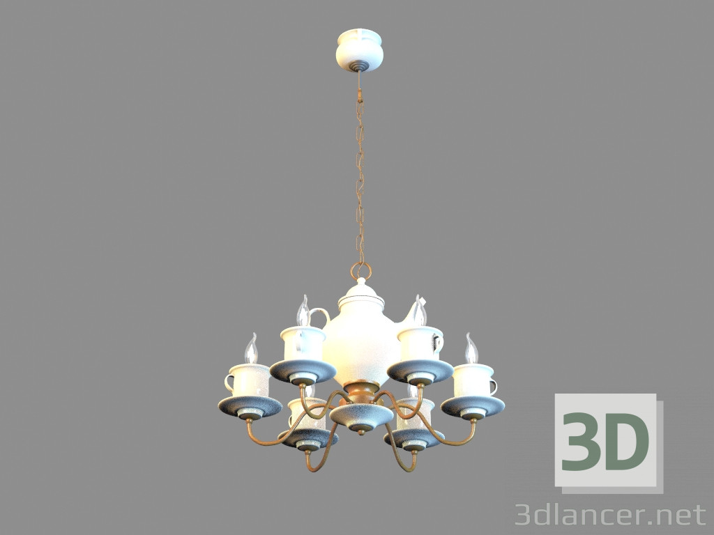 modello 3D Lampadario A6483LM-6WH - anteprima