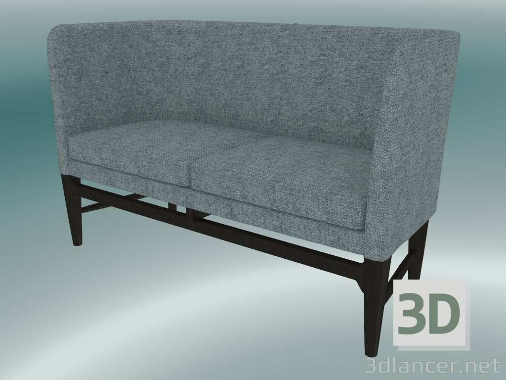 modello 3D Divano doppio Mayor (AJ6, H 82cm, 62x138cm, Noce, Hallingdal - 130) - anteprima