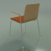 3d model Chair 3935 (4 metal legs, front trim, with armrests, oak) - preview