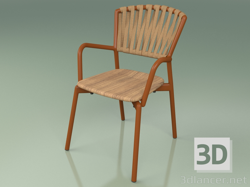 modèle 3D Fauteuil 121 (Métal Rouille, Teck) - preview