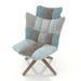 modèle 3D Fauteuil style Husk (léger patchwork) - preview