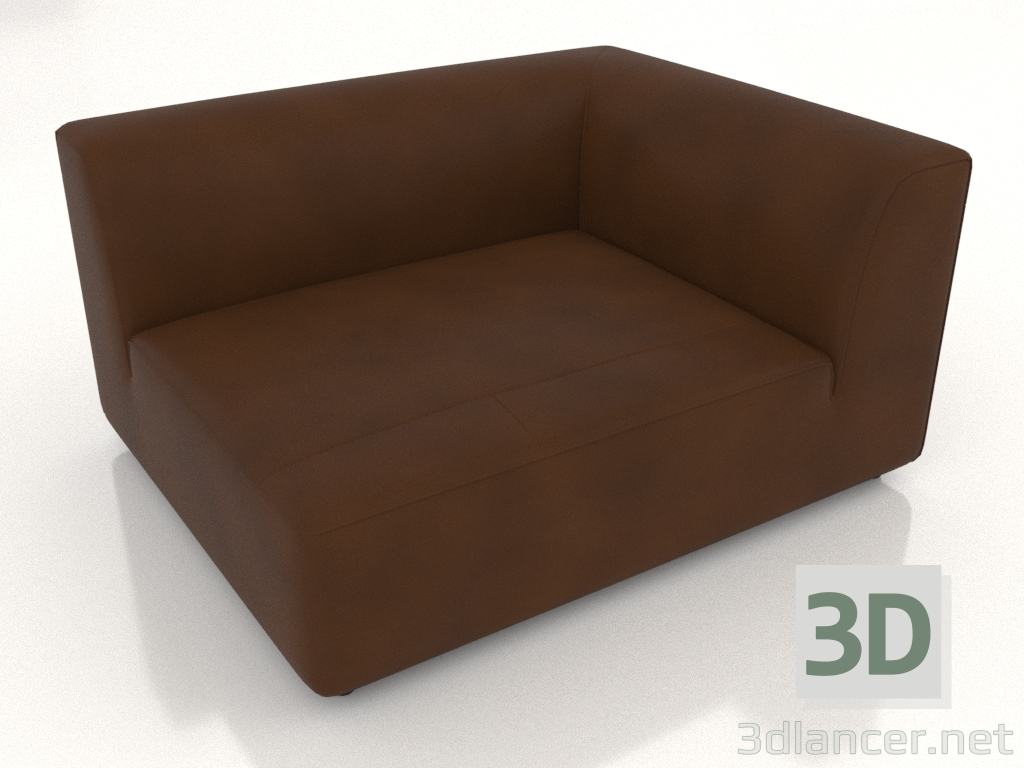 3D Modell Sofamodul Ecke asymmetrisch links (Option 2) - Vorschau