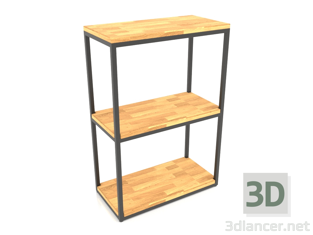 modello 3D Rack-consolle rettangolare (PAVIMENTO LEGNO, 60x30x86, 3 ripiani) - anteprima