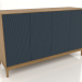 3d model Mueble de TV FARGO con frontales fresados 1600x500x950 mm (cobalto oscuro, roble natural, opción 3) - vista previa