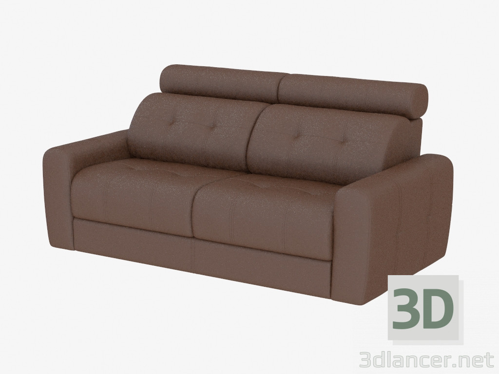 3D Modell Leder-Sofa mit Kopfstütze Doppel - Vorschau