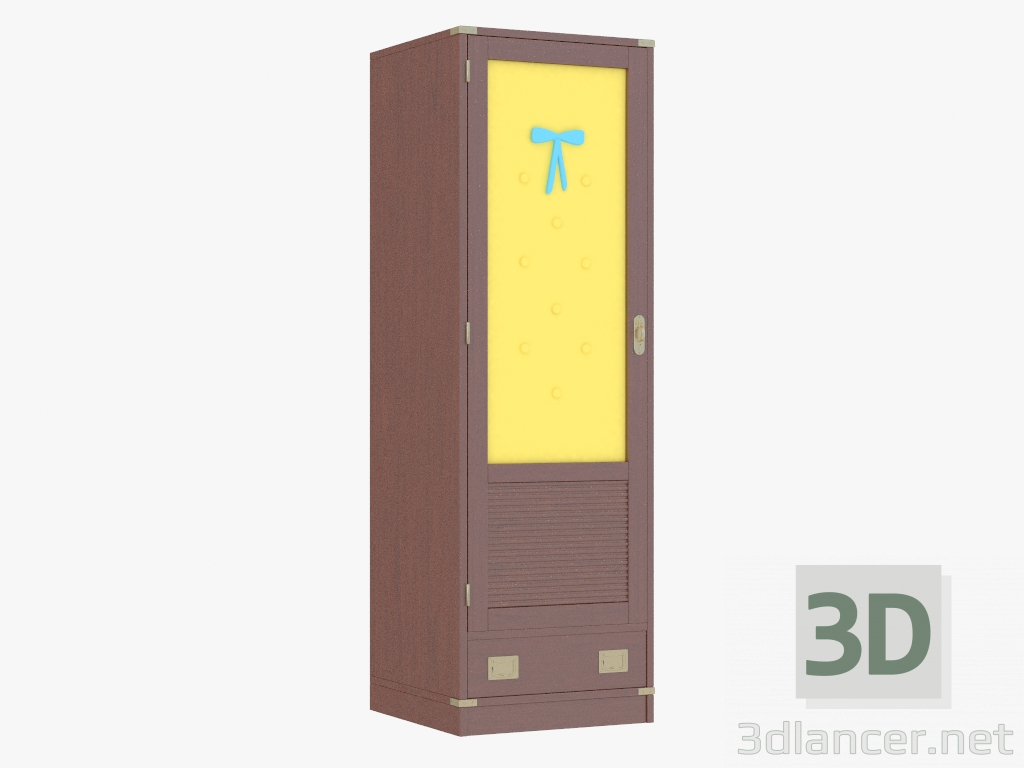 modello 3D Gabinetto con un inserto sulla porta - anteprima