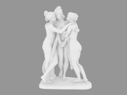 Scultura in marmo The Three Graces (2)