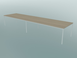 Base de table rectangulaire 440x110 cm (Chêne, Blanc)