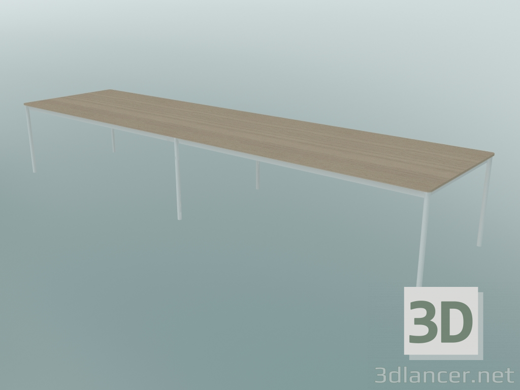 3d model Mesa rectangular Base 440x110 cm (Roble, Blanco) - vista previa