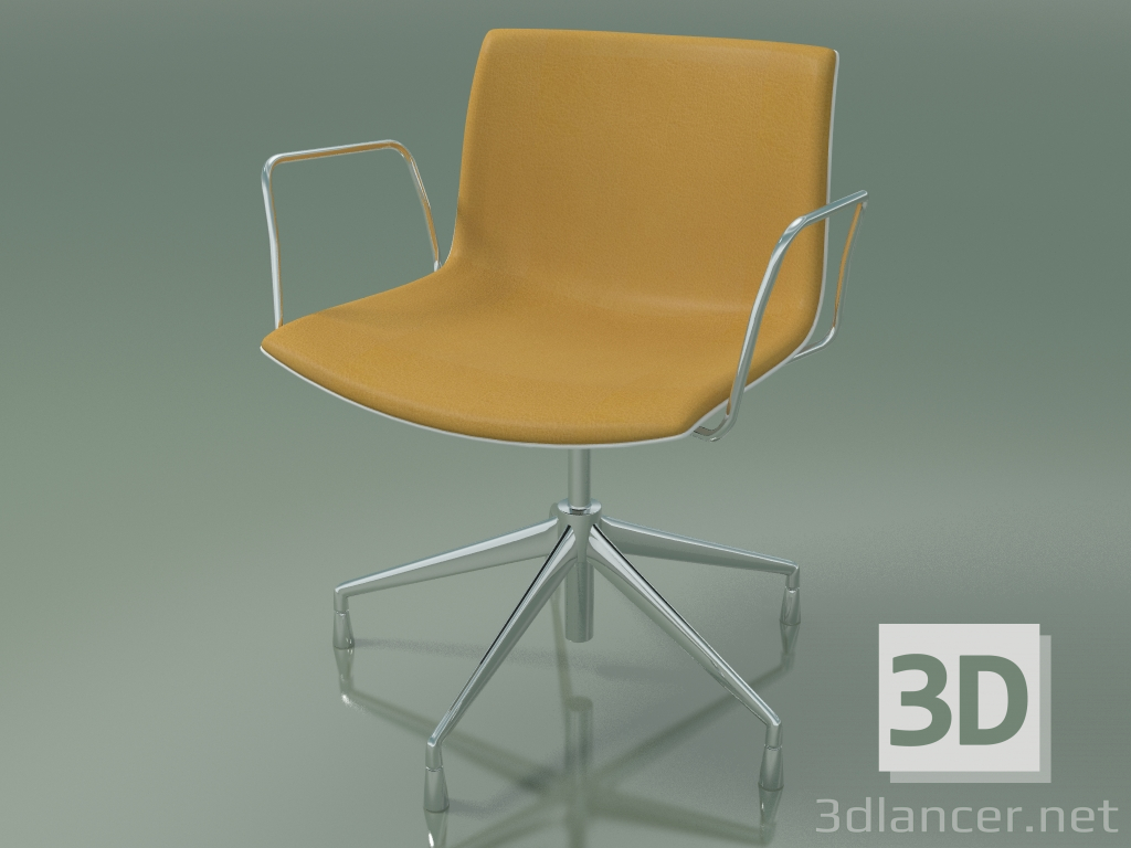 3d model Chair 2046 (5 legs, with armrests, chrome, with front trim, polypropylene PO00401) - preview