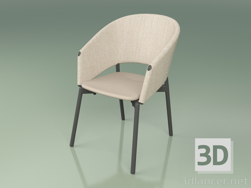 3d model Silla confort 022 (Metal Ahumado, Arena, Mole de resina de poliuretano) - vista previa