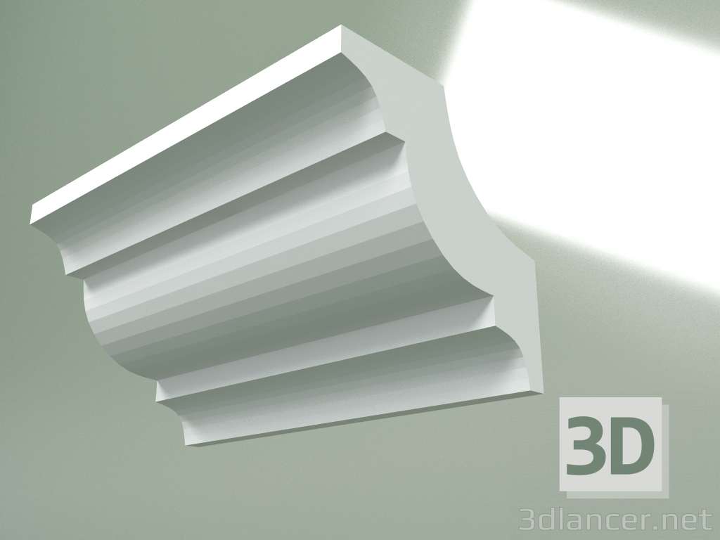 modello 3D Cornicione in gesso (zoccolo a soffitto) KT307 - anteprima