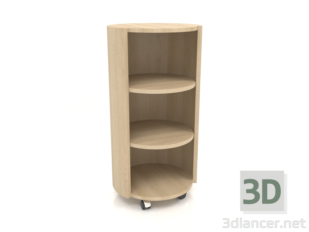 3d модель Стеллаж на колесиках TM 09 (D=503х981, wood white) – превью