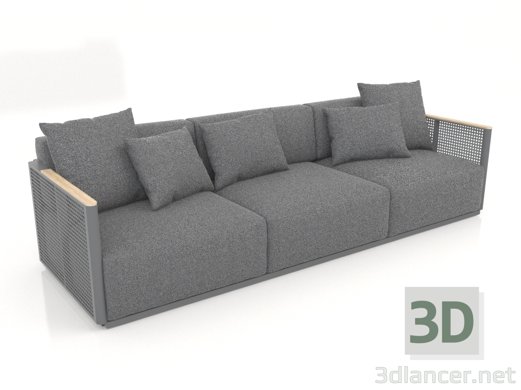 3d model Sofá 3 plazas (Antracita) - vista previa