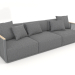 3d model 3-seater sofa (Anthracite) - preview