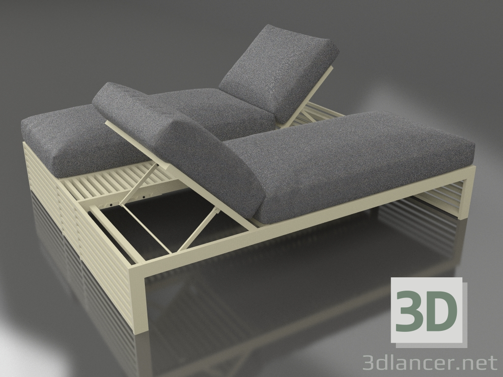 3d model Double bed for relaxation (Gold) - preview