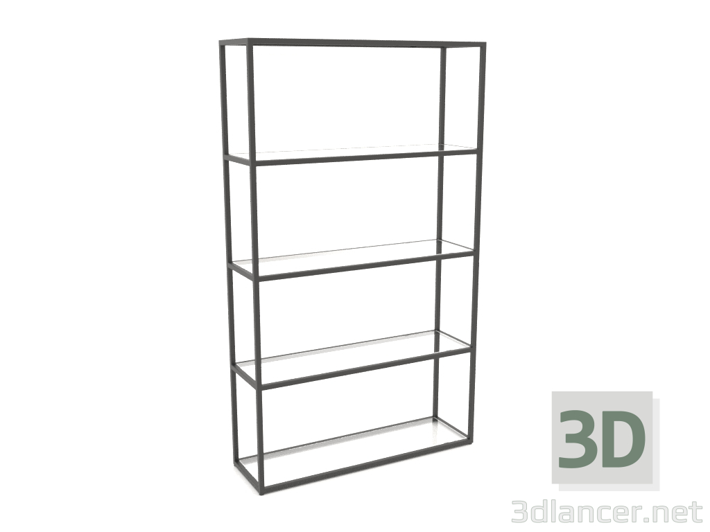 3d model Rejilla rectangular grande (GLASS, 100x30x170, 5 estantes) - vista previa