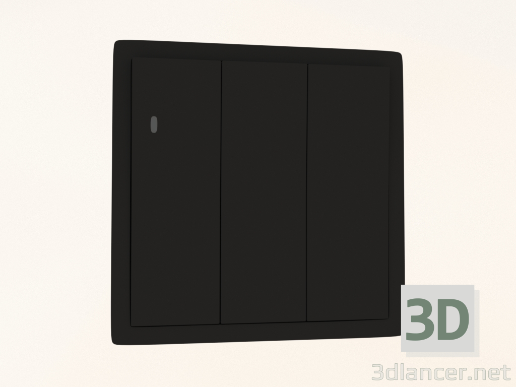 3D Modell 3-Tasten-Schalter mit Hintergrundbeleuchtung (10 A, 250 V, Carbon matt, DA28330) R98 - Vorschau